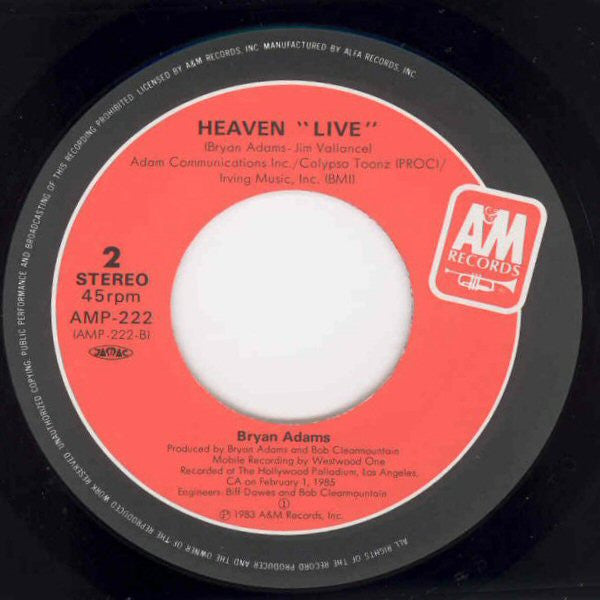 Bryan Adams - Heaven (7"", Single)