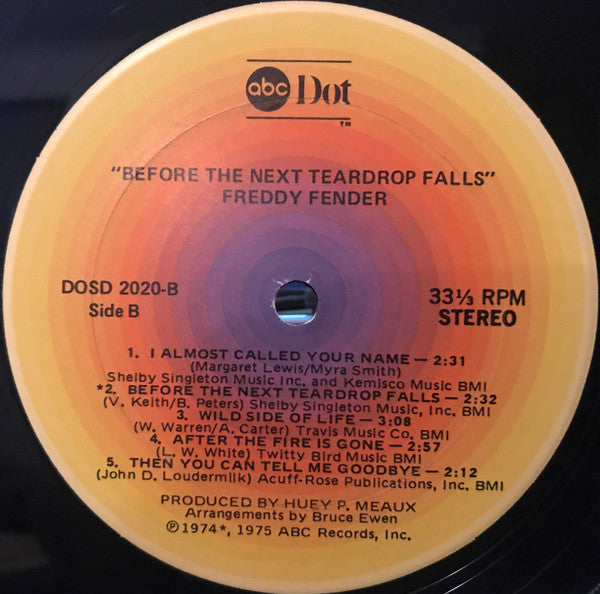 Freddy Fender (2) - Before The Next Teardrop Falls (LP, Album)