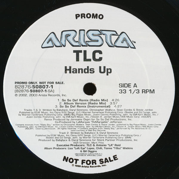 TLC - Hands Up (12"", Promo)