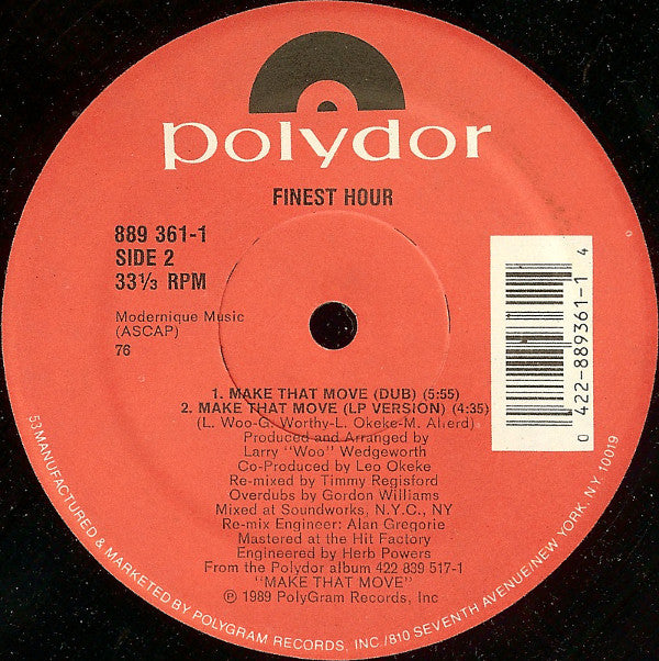 Finest Hour - Make That Move (12"", Single)