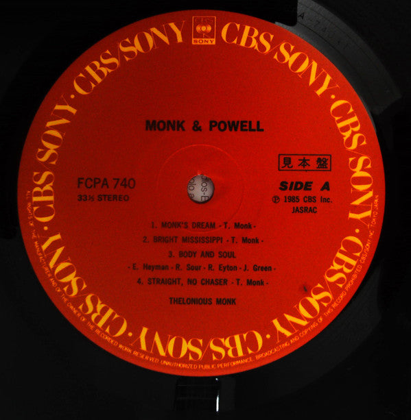 Thelonious Monk / Bud Powell - Monk & Powell (LP, Comp, Promo)