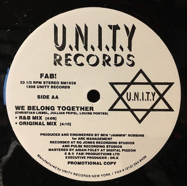 Fab! - Higher / We Belong Together (12"", Promo)