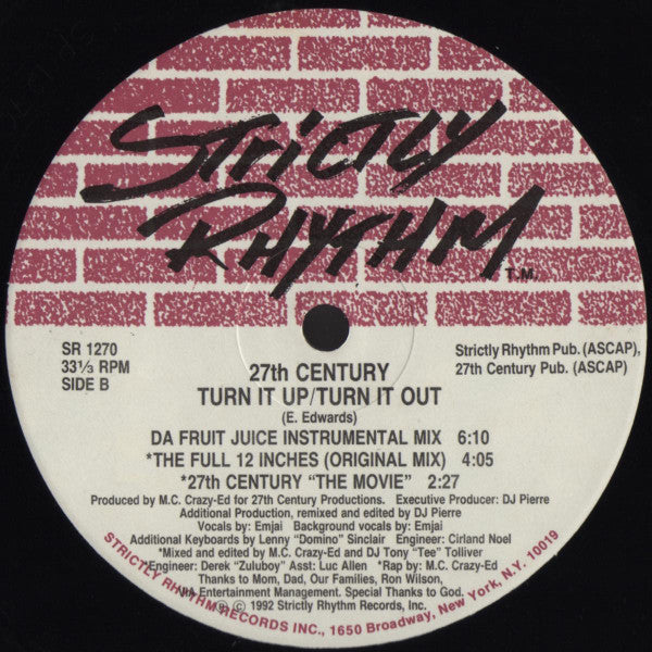 27th Century - Turn It Up / Turn It Out (12"")