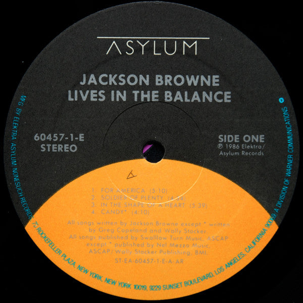 Jackson Browne - Lives In The Balance (LP, Album, All)