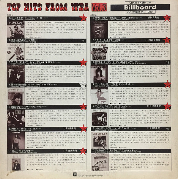 Various - Top Hits From Wea Vol.3 (LP, Album, Promo, Smplr)