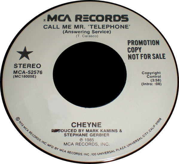 Cheyne - Call Me Mr. 'Telephone' (Answering Service) (7", Single, Promo, Pin)