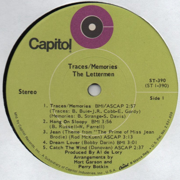 The Lettermen - Traces/Memories (LP, Album, Los)