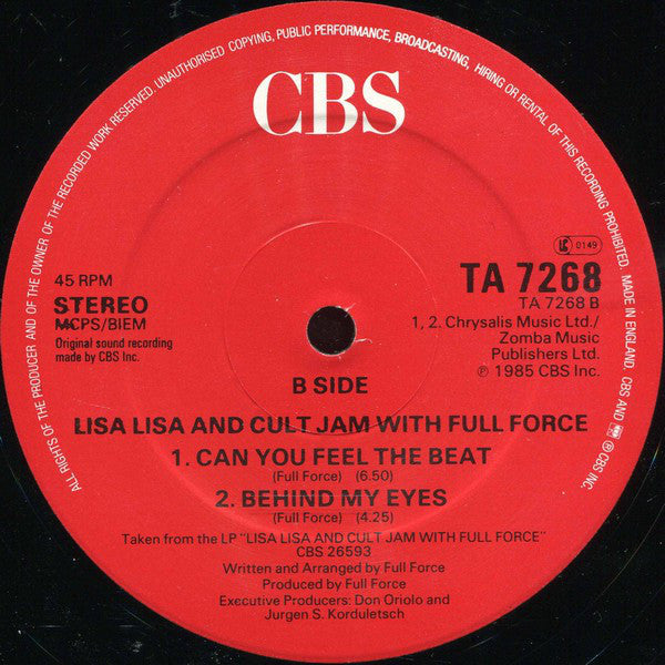 Lisa Lisa & Cult Jam With Full Force - All Cried Out (12")