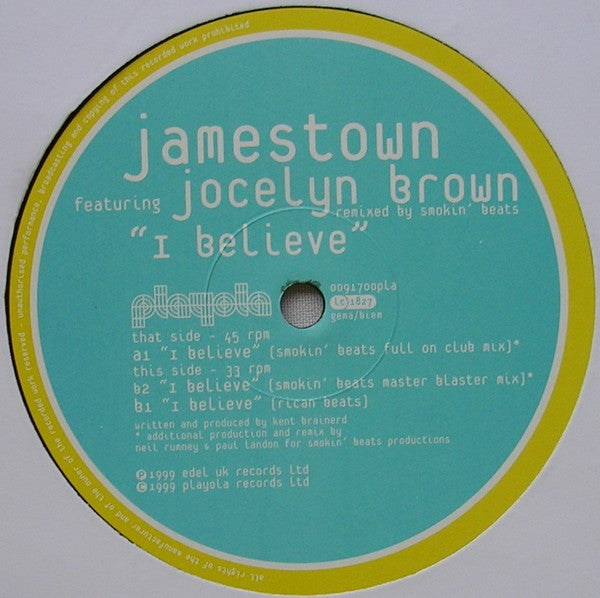 Jamestown Featuring Jocelyn Brown - I Believe (12"")